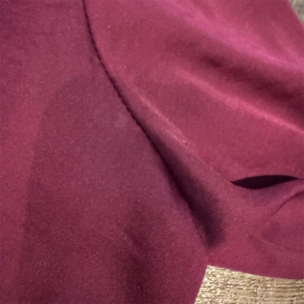 by Anthropologie Red Satin Wrap Blouse Size 6 V-Large Bow Glam Holiday READ - Picture 3 of 9